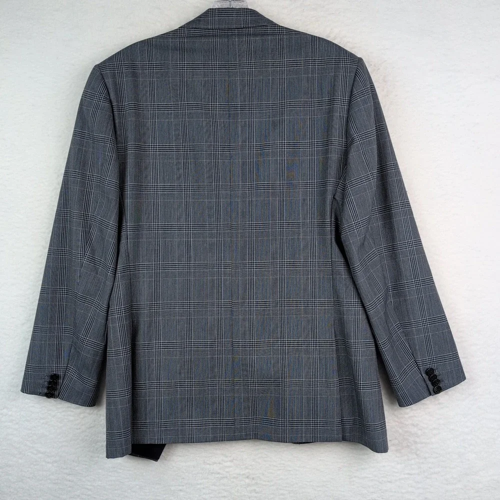 Vitale Barberis Canonico Super 120s Blue Plaid Blazer‎ 38S Banana Republic Slim
